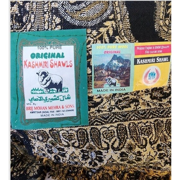 Kasmiri Shawl 100% Soft Wool India - Picture 4 of 4